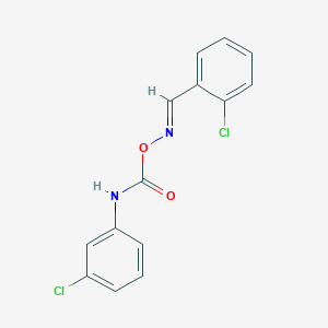 molecular formula C14H10Cl2N2O2 B403422 1-Chloro-2-[({[(3-chloroanilino)carbonyl]oxy}imino)methyl]benzene 