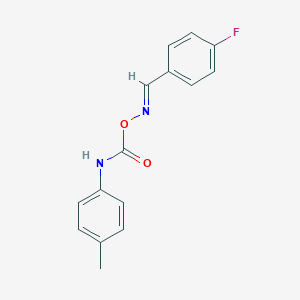 molecular formula C15H13FN2O2 B403423 1-[({[(4-Fluorobenzylidene)amino]oxy}carbonyl)amino]-4-methylbenzene 