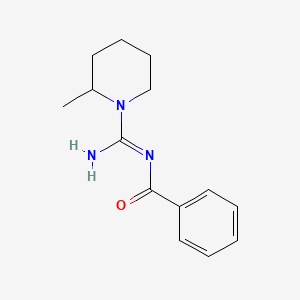 molecular formula C14H19N3O B4034231 N-[amino-(2-methylpiperidin-1-yl)methylidene]benzamide 