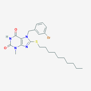 molecular formula C23H31BrN4O2S B403424 7-(3-bromobenzyl)-8-(decylsulfanyl)-3-methyl-3,7-dihydro-1H-purine-2,6-dione CAS No. 331725-93-0