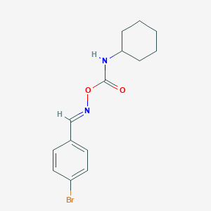 molecular formula C14H17BrN2O2 B403425 1-Bromo-4-[({[(cyclohexylamino)carbonyl]oxy}imino)methyl]benzene 
