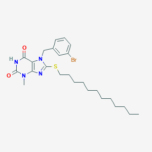 molecular formula C25H35BrN4O2S B403427 7-(3-bromobenzyl)-8-(dodecylsulfanyl)-3-methyl-3,7-dihydro-1H-purine-2,6-dione CAS No. 316361-48-5