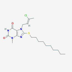 molecular formula C20H31ClN4O2S B403430 7-(3-Chloro-but-2-enyl)-8-decylsulfanyl-3-methyl-3,7-dihydro-purine-2,6-dione CAS No. 331726-12-6