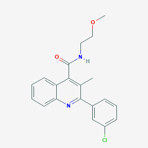 2-(3-chlorophenyl)-N-(2-methoxyethyl)-3-methylquinoline-4-carboxamide