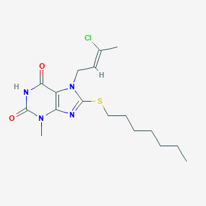 7-(3-Chloro-but-2-enyl)-8-heptylsulfanyl-3-methyl-3,7-dihydro-purine-2,6-dione
