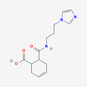 molecular formula C14H19N3O3 B4034346 6-({[3-(1H-imidazol-1-yl)propyl]amino}carbonyl)-3-cyclohexene-1-carboxylic acid 