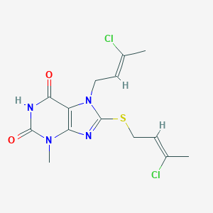 7-(3-chloro-2-butenyl)-8-[(3-chloro-2-butenyl)sulfanyl]-3-methyl-3,7-dihydro-1H-purine-2,6-dione