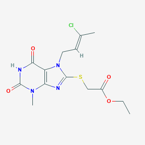 ethyl 2-[7-[(Z)-3-chlorobut-2-enyl]-3-methyl-2,6-dioxopurin-8-yl]sulfanylacetate