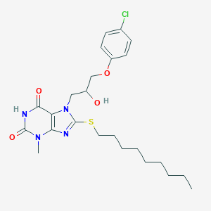 molecular formula C24H33ClN4O4S B403439 7-[3-(4-chlorophenoxy)-2-hydroxypropyl]-3-methyl-8-(nonylsulfanyl)-3,7-dihydro-1H-purine-2,6-dione CAS No. 316358-60-8