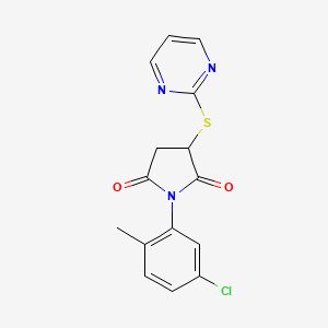 1-(5-Chloro-2-methylphenyl)-3-(pyrimidin-2-ylsulfanyl)pyrrolidine-2,5-dione