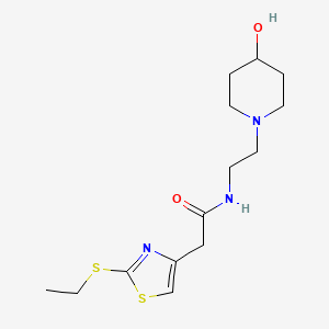 molecular formula C14H23N3O2S2 B4034406 2-[2-(ethylthio)-1,3-thiazol-4-yl]-N-[2-(4-hydroxypiperidin-1-yl)ethyl]acetamide 