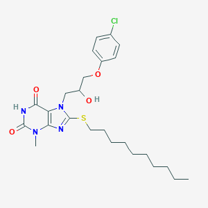 7-[3-(4-chlorophenoxy)-2-hydroxypropyl]-8-(decylsulfanyl)-3-methyl-3,7-dihydro-1H-purine-2,6-dione