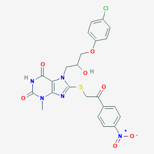 7-[3-(4-Chlorophenoxy)-2-hydroxypropyl]-3-methyl-8-[2-(4-nitrophenyl)-2-oxoethyl]sulfanylpurine-2,6-dione
