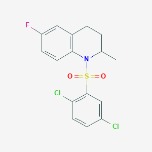 molecular formula C16H14Cl2FNO2S B4034469 1-[(2,5-dichlorophenyl)sulfonyl]-6-fluoro-2-methyl-1,2,3,4-tetrahydroquinoline 