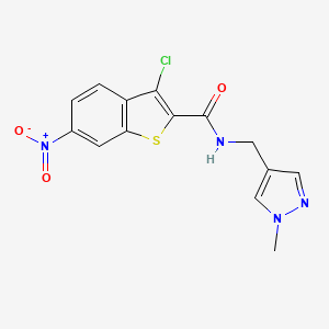 3-chloro-N-[(1-methyl-1H-pyrazol-4-yl)methyl]-6-nitro-1-benzothiophene-2-carboxamide