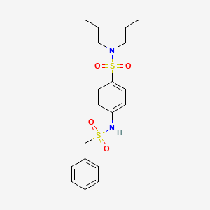 molecular formula C19H26N2O4S2 B4034489 4-(PHENYLMETHANESULFONAMIDO)-N,N-DIPROPYLBENZENE-1-SULFONAMIDE 