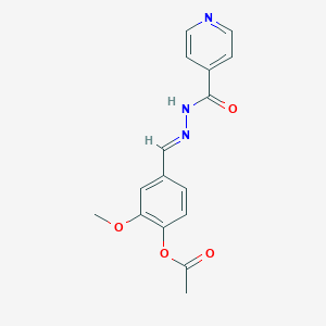 Acetic acid 2-methoxy-4-[(pyridine-4-carbonyl)-hydrazonomethyl]-phenyl ester