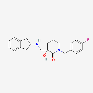 3-[(2,3-dihydro-1H-inden-2-ylamino)methyl]-1-(4-fluorobenzyl)-3-hydroxy-2-piperidinone