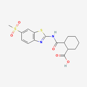 2-({[6-(METHYLSULFONYL)-1,3-BENZOTHIAZOL-2-YL]AMINO}CARBONYL)-1-CYCLOHEXANECARBOXYLIC ACID