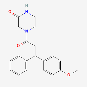 molecular formula C20H22N2O3 B4034546 4-[3-(4-methoxyphenyl)-3-phenylpropanoyl]-2-piperazinone 