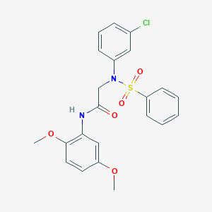 2-[3-chloro(phenylsulfonyl)anilino]-N-(2,5-dimethoxyphenyl)acetamide