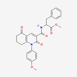 molecular formula C27H26N2O6 B4034582 methyl N-{[1-(4-methoxyphenyl)-2,5-dioxo-1,2,5,6,7,8-hexahydro-3-quinolinyl]carbonyl}phenylalaninate 