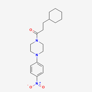 molecular formula C19H27N3O3 B4034601 3-Cyclohexyl-1-[4-(4-nitrophenyl)piperazin-1-yl]propan-1-one 