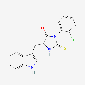 3-(2-CHLOROPHENYL)-5-[(1H-INDOL-3-YL)METHYL]-2-SULFANYLIDENEIMIDAZOLIDIN-4-ONE