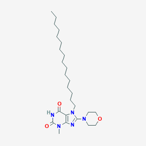 molecular formula C26H45N5O3 B403461 7-Hexadecyl-3-methyl-8-morpholin-4-yl-3,7-dihydro-purine-2,6-dione CAS No. 300839-56-9