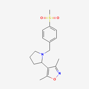 3,5-Dimethyl-4-[1-[(4-methylsulfonylphenyl)methyl]pyrrolidin-2-yl]-1,2-oxazole