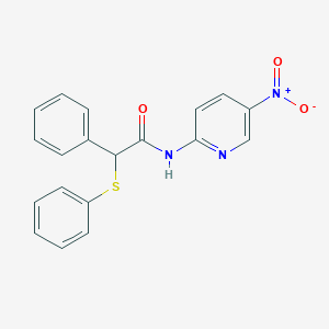 molecular formula C19H15N3O3S B4034656 N-(5-nitropyridin-2-yl)-2-phenyl-2-(phenylsulfanyl)acetamide 