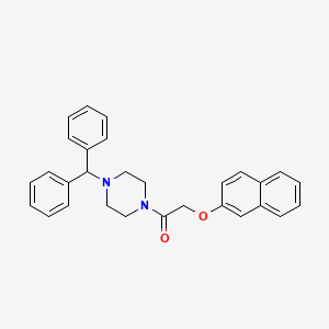 molecular formula C29H28N2O2 B4034672 1-(4-BENZHYDRYLPIPERAZINO)-2-(2-NAPHTHYLOXY)-1-ETHANONE 