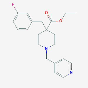 Ethyl 4-[(3-fluorophenyl)methyl]-1-(pyridin-4-ylmethyl)piperidine-4-carboxylate