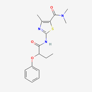 molecular formula C17H21N3O3S B4034718 N,N,4-trimethyl-2-[(2-phenoxybutanoyl)amino]-1,3-thiazole-5-carboxamide 