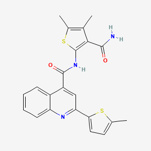 N-(3-CARBAMOYL-4,5-DIMETHYL-2-THIENYL)-2-(5-METHYL-2-THIENYL)-4-QUINOLINECARBOXAMIDE