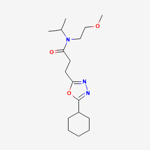 3-(5-cyclohexyl-1,3,4-oxadiazol-2-yl)-N-(2-methoxyethyl)-N-propan-2-ylpropanamide