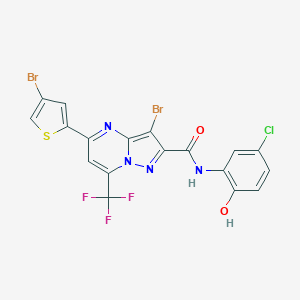 3-bromo-5-(4-bromothiophen-2-yl)-N-(5-chloro-2-hydroxyphenyl)-7-(trifluoromethyl)pyrazolo[1,5-a]pyrimidine-2-carboxamide