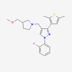 3-(2,5-dimethyl-3-thienyl)-1-(2-fluorophenyl)-4-{[3-(methoxymethyl)-1-pyrrolidinyl]methyl}-1H-pyrazole