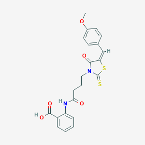 molecular formula C22H20N2O5S2 B403484 2-{4-[5-(4-Methoxy-benzylidene)-4-oxo-2-thioxo-thiazolidin-3-yl]-butyrylamino}-benzoic acid 