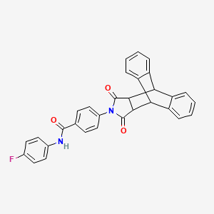 4-(16,18-dioxo-17-azapentacyclo[6.6.5.0~2,7~.0~9,14~.0~15,19~]nonadeca-2,4,6,9,11,13-hexaen-17-yl)-N-(4-fluorophenyl)benzamide (non-preferred name)