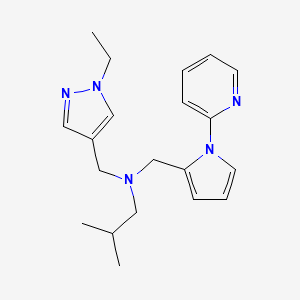 N-[(1-ethyl-1H-pyrazol-4-yl)methyl]-2-methyl-N-[(1-pyridin-2-yl-1H-pyrrol-2-yl)methyl]propan-1-amine