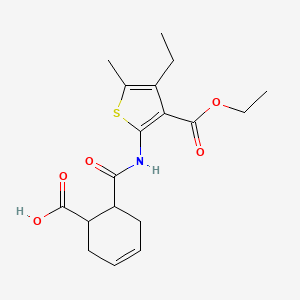 6-({[3-(ethoxycarbonyl)-4-ethyl-5-methyl-2-thienyl]amino}carbonyl)-3-cyclohexene-1-carboxylic acid