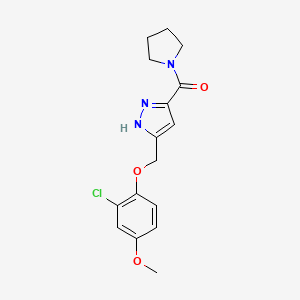 5-[(2-chloro-4-methoxyphenoxy)methyl]-3-(1-pyrrolidinylcarbonyl)-1H-pyrazole