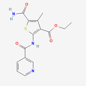 ethyl 5-(aminocarbonyl)-4-methyl-2-[(3-pyridinylcarbonyl)amino]-3-thiophenecarboxylate