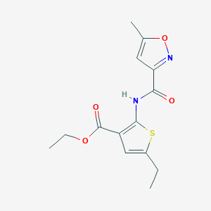 ETHYL 5-ETHYL-2-(5-METHYL-1,2-OXAZOLE-3-AMIDO)THIOPHENE-3-CARBOXYLATE