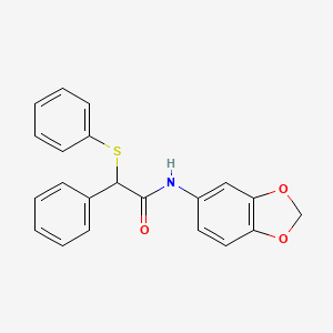 N-(1,3-benzodioxol-5-yl)-2-phenyl-2-phenylsulfanylacetamide