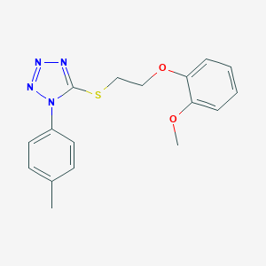 molecular formula C17H18N4O2S B403525 5-[2-(2-Methoxyphenoxy)ethylthio]-1-(4-methylphenyl)tetrazole CAS No. 5681-58-3