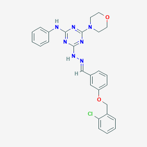3-[(2-Chlorobenzyl)oxy]benzaldehyde [4-anilino-6-(4-morpholinyl)-1,3,5-triazin-2-yl]hydrazone