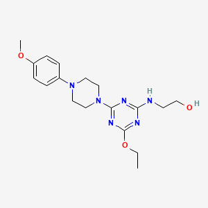 2-[[4-ethoxy-6-[4-(4-methoxyphenyl)piperazin-1-yl]-1,3,5-triazin-2-yl]amino]ethanol