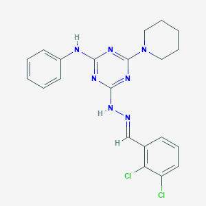 4-[(2E)-2-(2,3-dichlorobenzylidene)hydrazinyl]-N-phenyl-6-(piperidin-1-yl)-1,3,5-triazin-2-amine